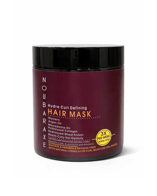 ماسک مو بدون سولفات با آبکشی نوبارکس Noubaraxe مدل Hydra Curl Defining مناسب موهای فر و مجعد حجم 500ml