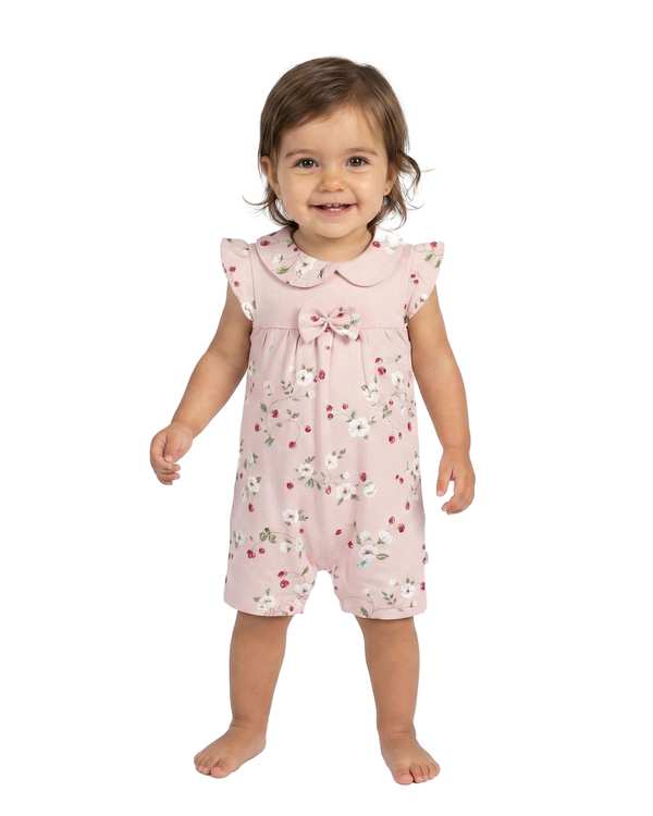 سرهمی نوزادی شورتی دخترانه صورتی آدمک Adamak مدل توت فرنگی کد 3925301