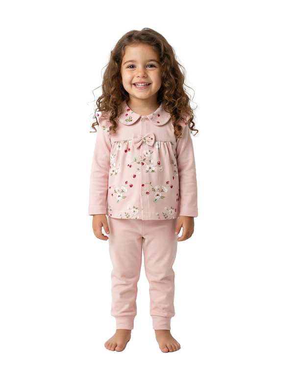 شلوار نوزادی دخترانه صورتی آدمک Adamak مدل توت فرنگی کد 3926001