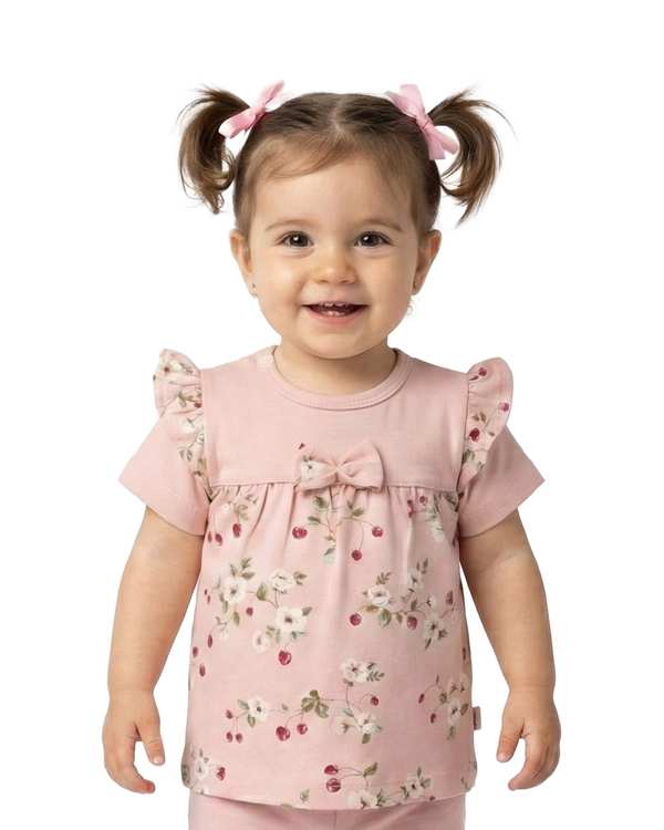 تیشرت نوزادی دخترانه صورتی آدمک Adamak مدل توت فرنگی کد 3940001