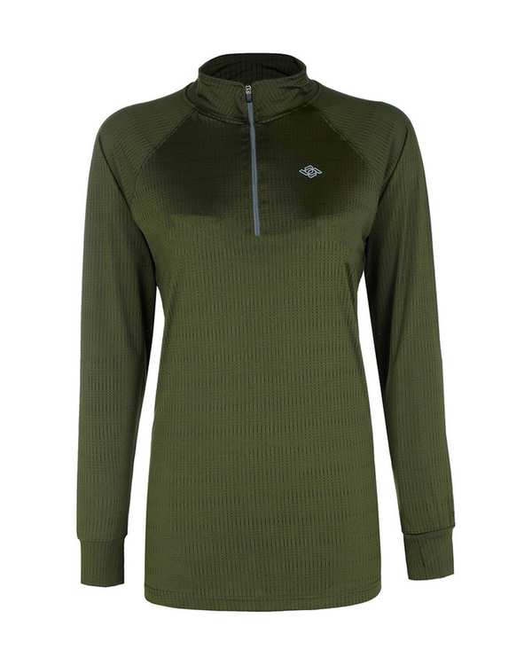 تیشرت ورزشی مردانه آستین بلند سبز ارتشی پانیل Panil مدل 424