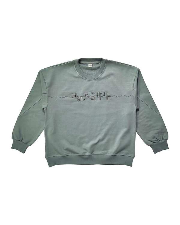 بلوز پسرانه سبز لئو کیدز Leo Kids طرح IMAGINE کد 3-5871