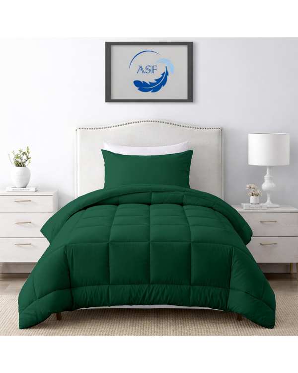 سرویس لحاف روتختی مینیمال تک نفره 6 تکه عرض 80 سبز ای اس اف ASF مدل BOX LINE