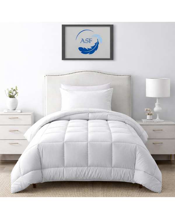 سرویس لحاف روتختی مینیمال تک نفره 6 تکه عرض 90 سفید ای اس اف ASF مدل BOX LINE