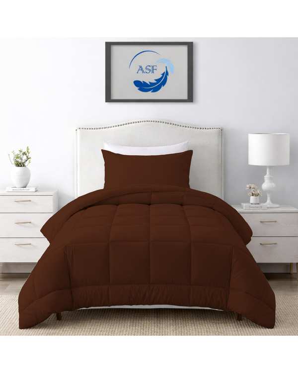 سرویس لحاف روتختی مینیمال تک نفره 6 تکه عرض 90 قهوه ای ای اس اف ASF مدل BOX LINE