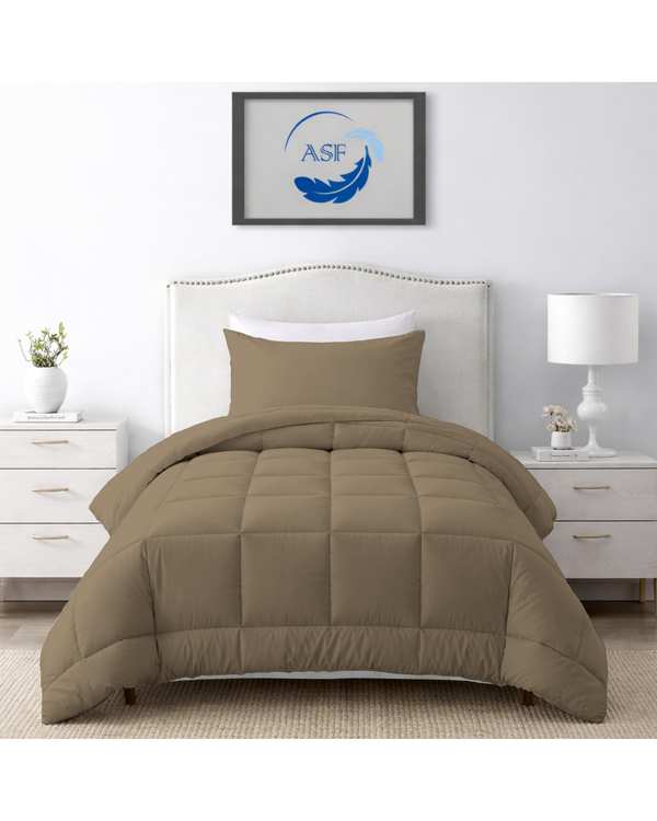 سرویس لحاف روتختی مینیمال تک نفره 6 تکه عرض 120 بژ ای اس اف ASF مدل BOX LINE