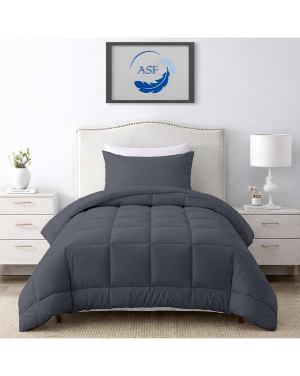 سرویس لحاف روتختی مینیمال تک نفره 6 تکه عرض 120 طوسی ای اس اف ASF مدل BOX LINE