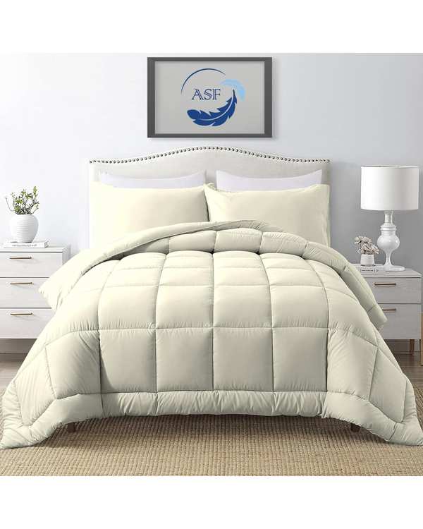 سرویس لحاف روتختی مینیمال دو نفره 8 تکه عرض 140 ای استخوانی اس اف ASF مدل BOX LINE