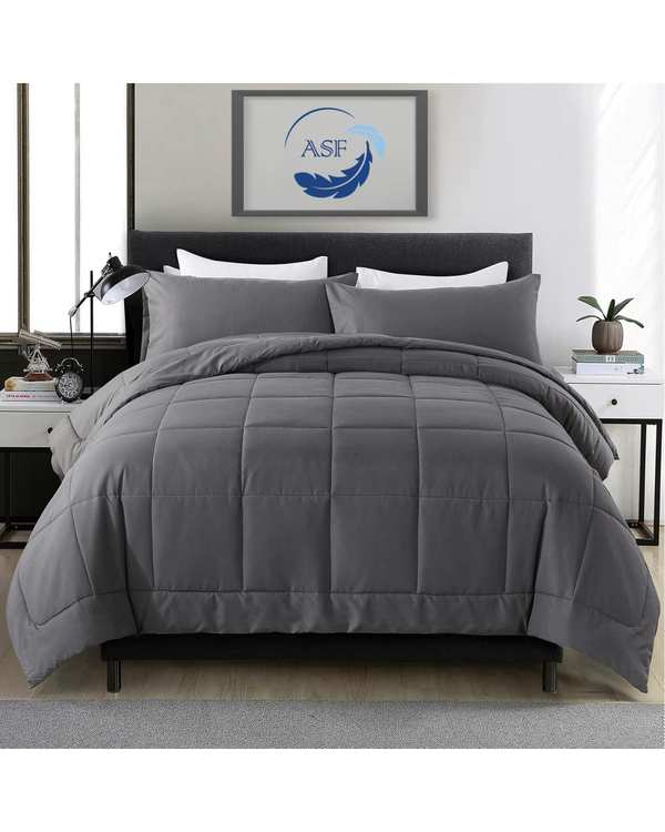 سرویس لحاف روتختی مینیمال دو نفره 8 تکه عرض 140 طوسی ای اس اف ASF مدل BOX LINE