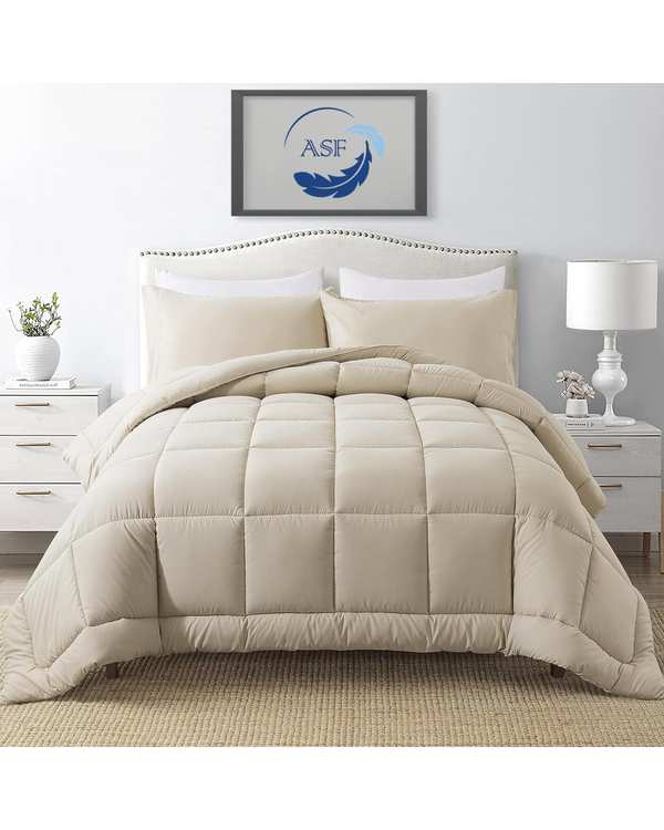 سرویس لحاف روتختی مینیمال دو نفره 8 تکه عرض 140 کرم ای اس اف ASF مدل BOX LINE