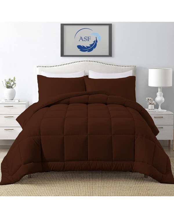 سرویس لحاف روتختی مینیمال دو نفره 8 تکه عرض 160 قهوه ای ای اس اف ASF مدل BOX LINE