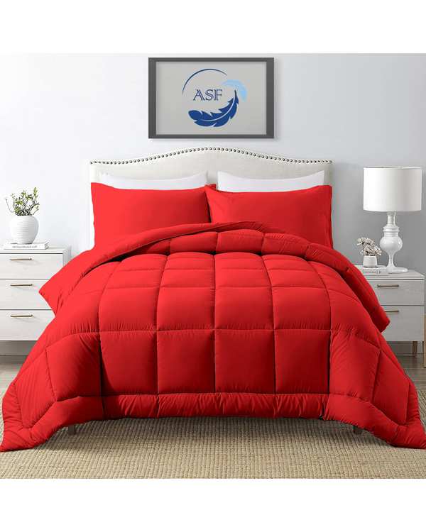 سرویس لحاف روتختی مینیمال دو نفره 8 تکه عرض 180 قرمز ای اس اف ASF مدل BOX LINE