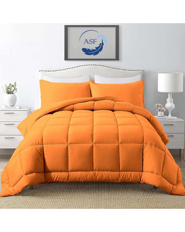 سرویس لحاف روتختی مینیمال دو نفره 8 تکه عرض 180 نارنجی ای اس اف ASF مدل BOX LINE