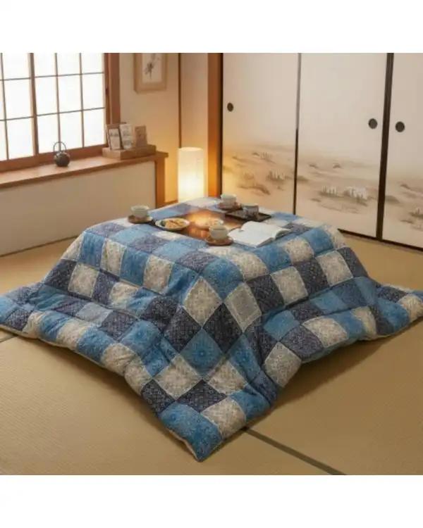 لحاف کرسی سرمه ای مانیکا هوم Monica Home مدل چهل تکه سایز 400×400 سانتی متر