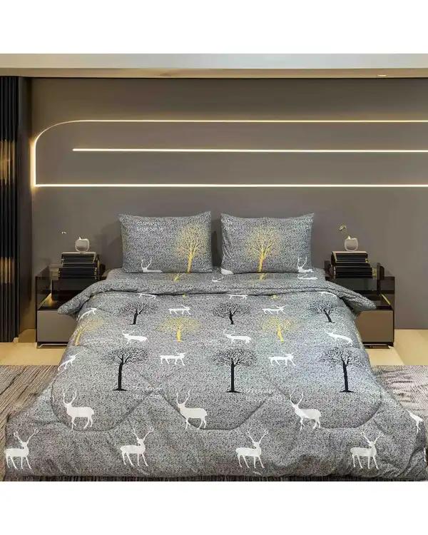 سرویس خواب دو نفره 4 تکه نقره ای مانیکا هوم Monica Home مدل لیام