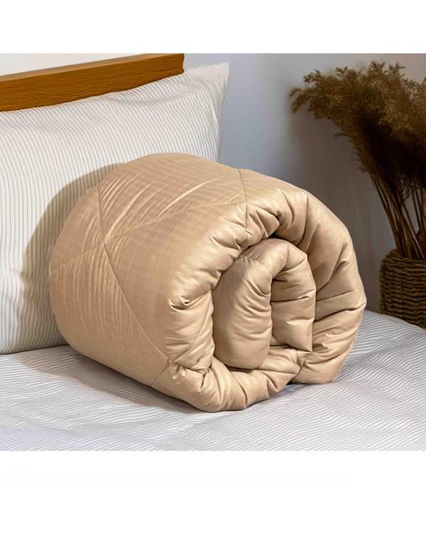 لحاف هتلی دو نفره بژ مانیکا هوم Monica Home مدل parallel plus سایز 230×200 سانتی متر