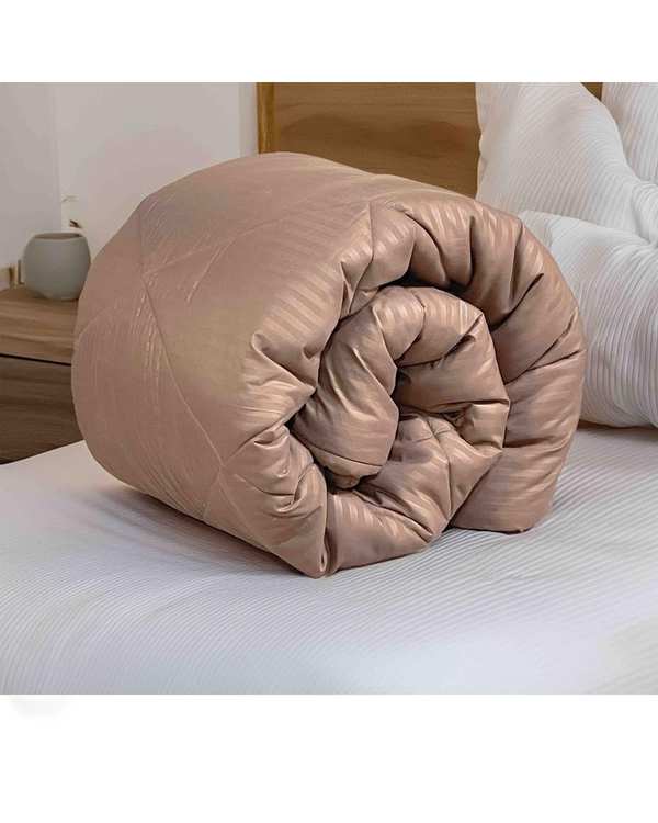 لحاف هتلی دو نفره نسکافه ای مانیکا هوم Monica Home مدل parallel plus سایز 230×200 سانتی متر