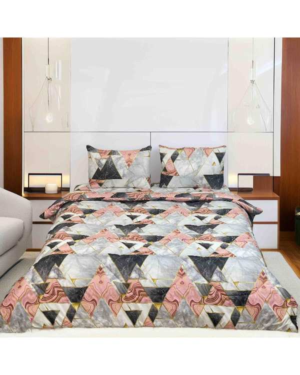 سرویس خواب دو نفره 4 تکه صورتی طوسی مانیکا هوم Monica Home مدل والنتینا