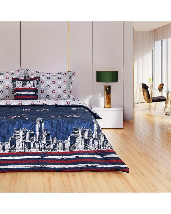 سرویس خواب دو نفره 6 تکه سرمه ای مانیکا هوم Monica Home مدل new york