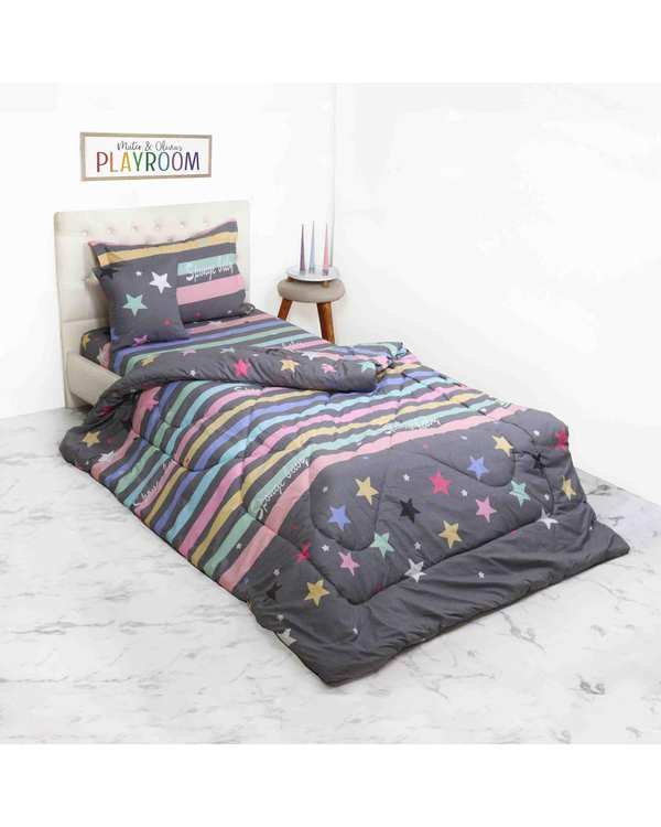 سرویس خواب یک نفره ۴ تکه طوسی مانیکا هوم Monica Home مدل Bagra