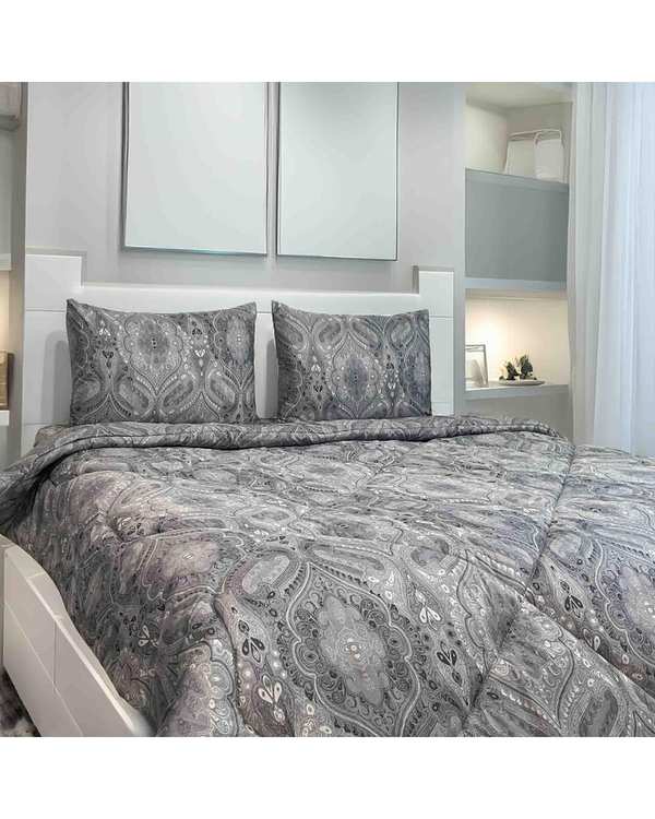 سرویس خواب یک نفره 3 تکه طوسی مانیکا هوم Monica Home مدل آسو