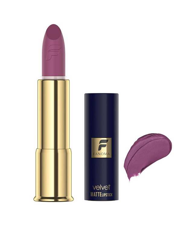 رژ لب جامد مات فانوما Fanoma مدل Velvet Matte رنگ بنفش شماره 12