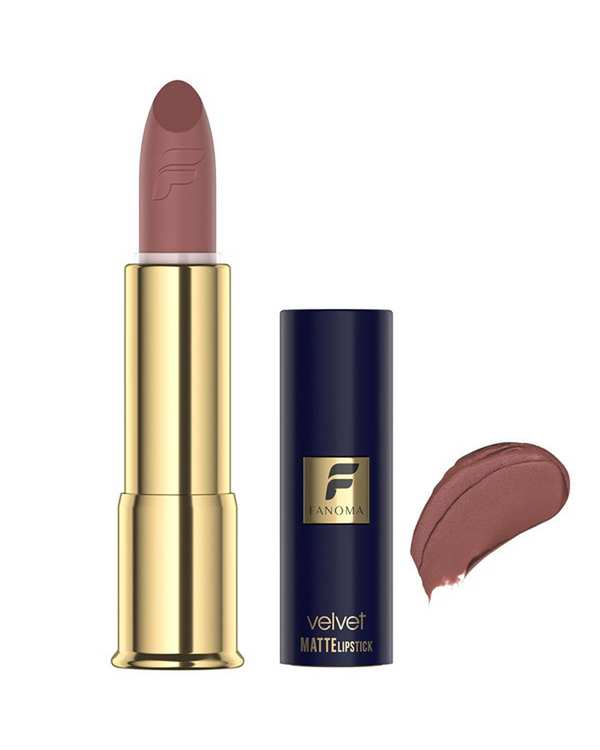 رژ لب جامد مات فانوما Fanoma مدل Velvet Matte رنگ قهوه ای روشن شماره 03
