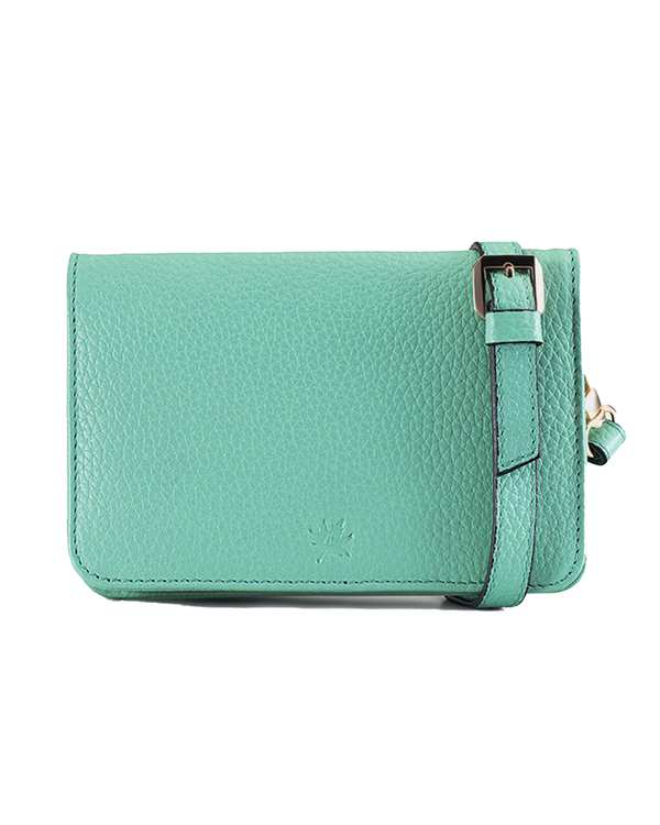کیف چرم دوشی سبز نوین چرم Novin Leather مدل افروز LHB4388