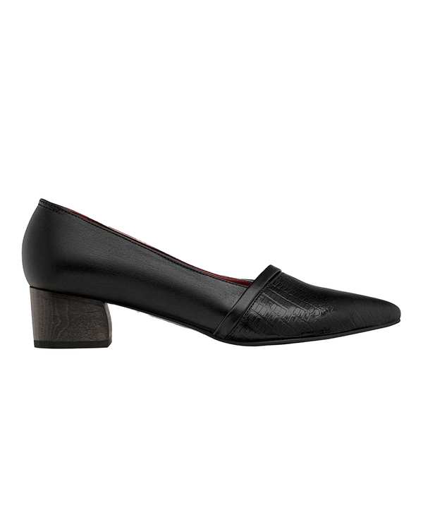 کفش چرم زنانه پاشنه بلند مشکی نوین چرم Novin Leather مدل 4444 Pl- WS3466 - تصویر 4