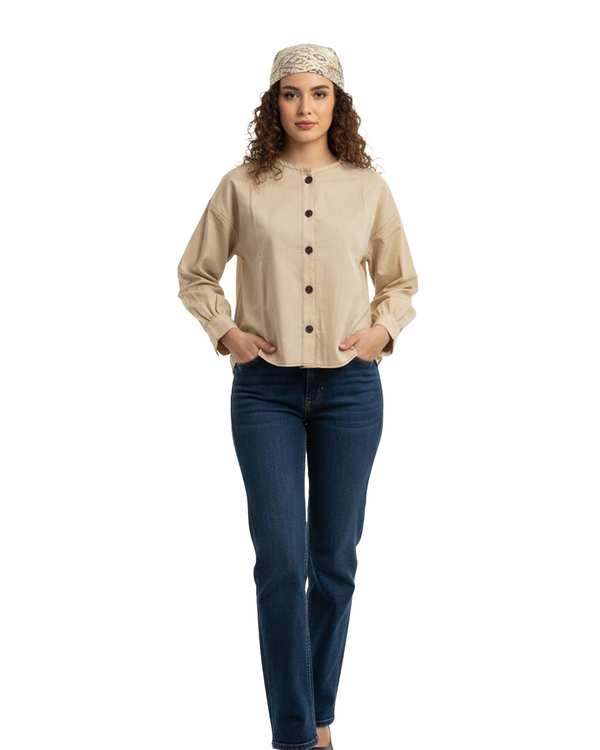 شومیز زنانه کرم نیواریا Nivarya کد 1190