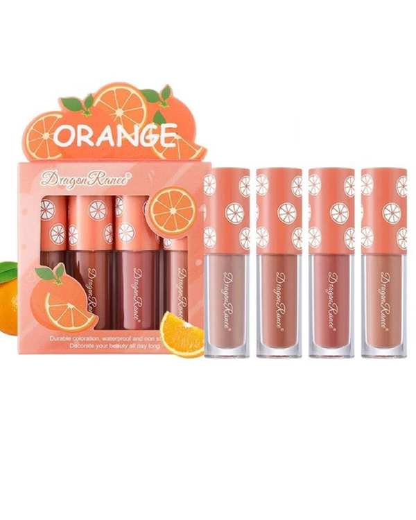 رژ لب مایع مات دراگون رانی Dragon Ranee مدل Orange بسته 4 عددی - تصویر 3