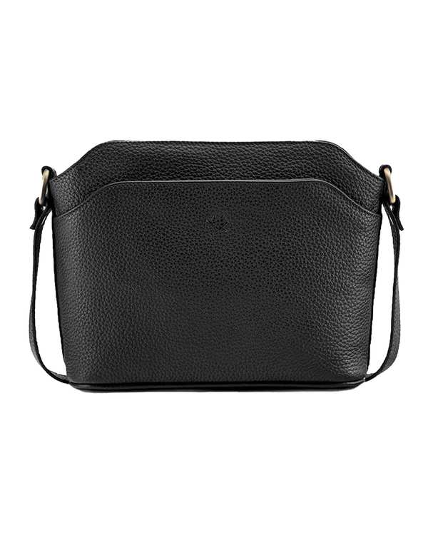 کیف دوشی چرم زنانه مشکی سیاه قلم نوین چرم Novin Leather مدل پرنیا LHB4324