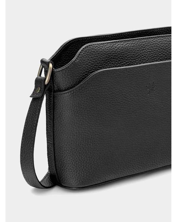 کیف دوشی چرم زنانه مشکی سیاه قلم نوین چرم Novin Leather مدل پرنیا LHB4324 - تصویر 4