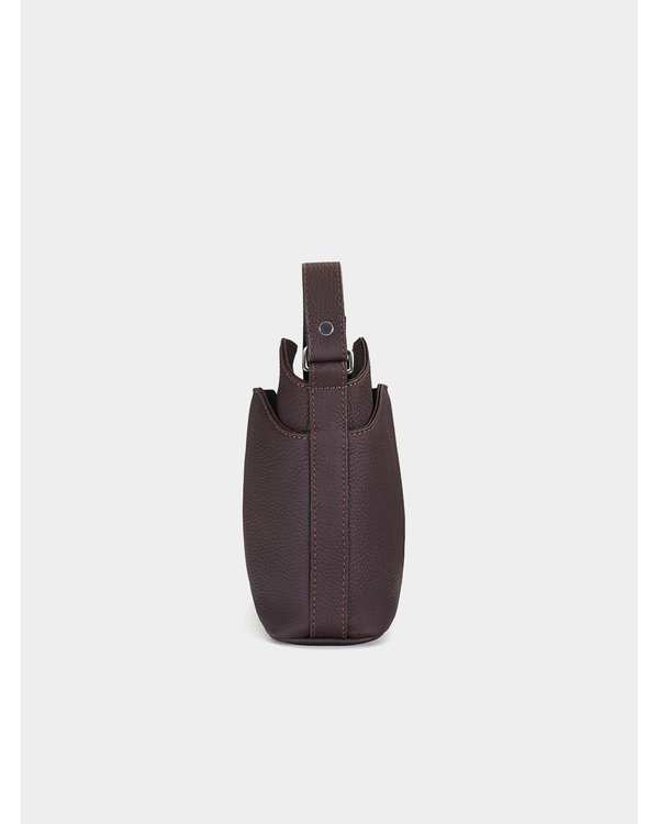 کیف دوشی چرم زنانه قهوه ای نقره ای نوین چرم Novin Leather مدل پرنیا LHB4324 - تصویر 4