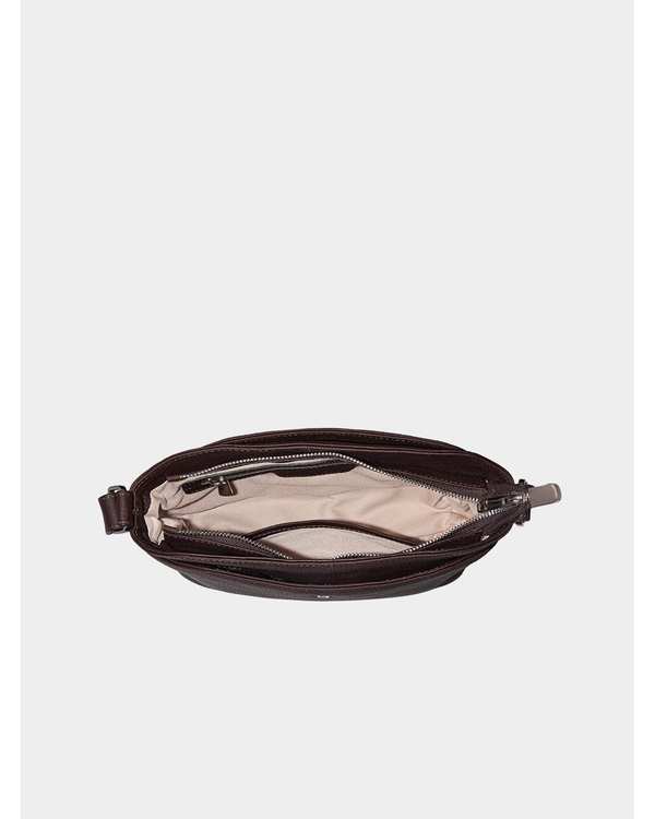 کیف دوشی چرم زنانه قهوه ای نقره ای نوین چرم Novin Leather مدل پرنیا LHB4324 - تصویر 5