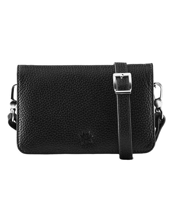 کیف دوشی چرم مشکی سرمه ای نوین چرم Novin Leather مدل افروز LHB4388