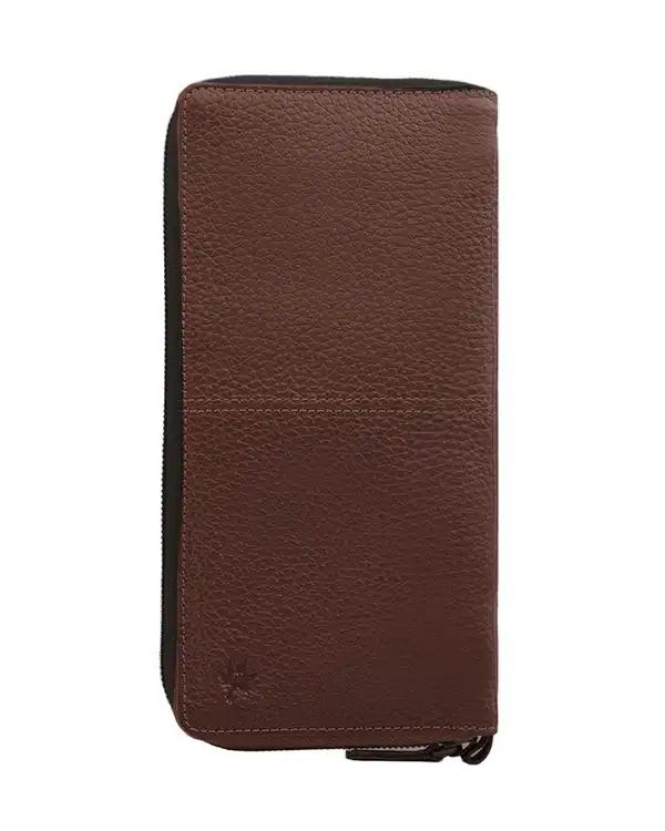 جلد دسته چک چرم قهوه ای نوین چرم Novin Leather مدل کسری فلوتر BNC338