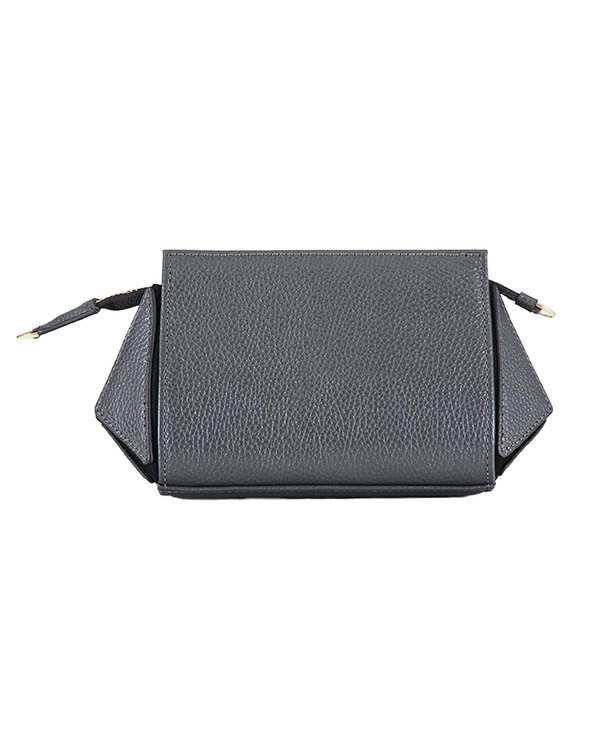 کیف دوشی چرم زنانه طوسی مشکی نوین چرم Novincharm مدل باوین LHB5050
