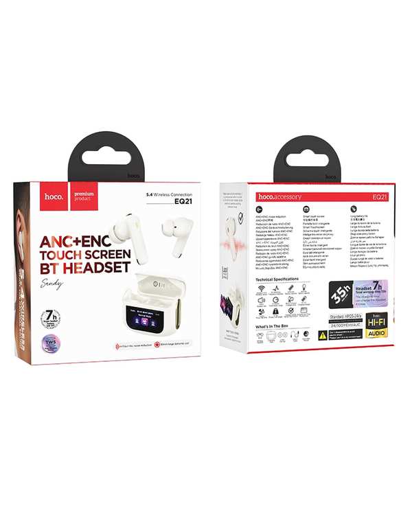 هندزفری بلوتوثی سفید هوکو Hoco مدل EQ21 ANC+ENC - تصویر 4