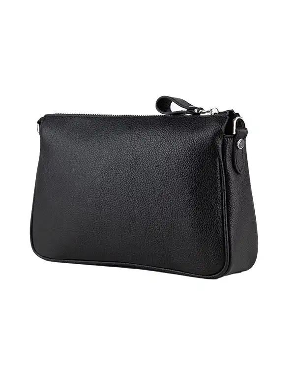 کیف دوشی چرم زنانه مشکی برتونیکس Berttonix کد 4046-697