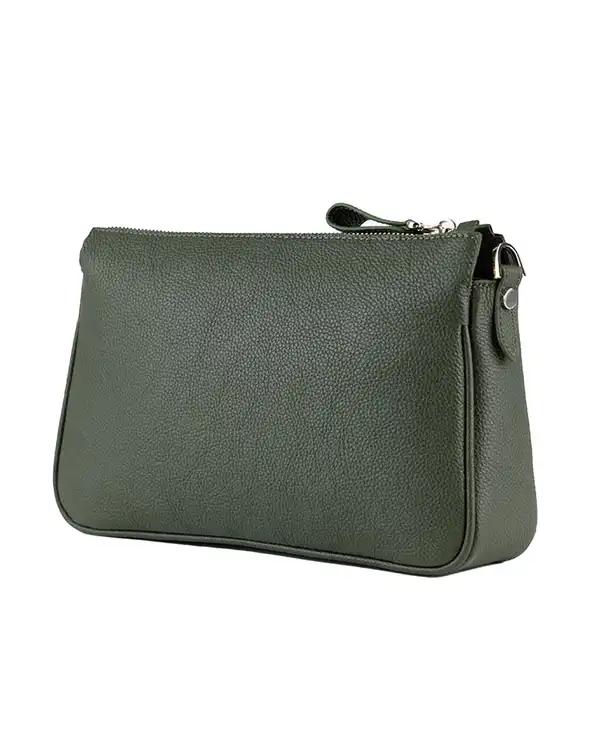 کیف دوشی چرم زنانه سبز برتونیکس Berttonix کد 4046-697