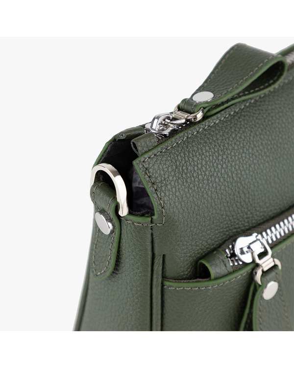 کیف دوشی چرم زنانه سبز برتونیکس Berttonix کد 4046-697 - تصویر 3