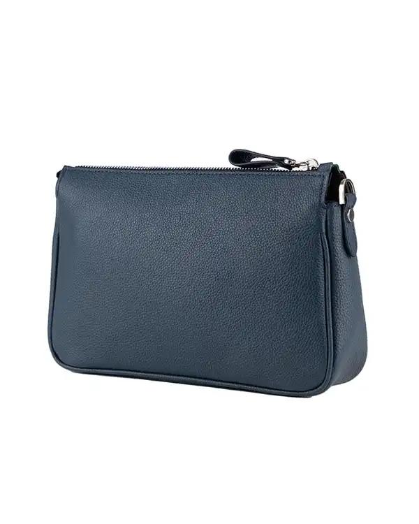 کیف دوشی چرم زنانه سرمه ای برتونیکس Berttonix کد 4046-697