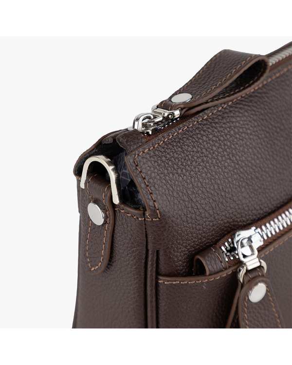 کیف دوشی چرم زنانه قهوه ای برتونیکس Berttonix کد 4046-697 - تصویر 5