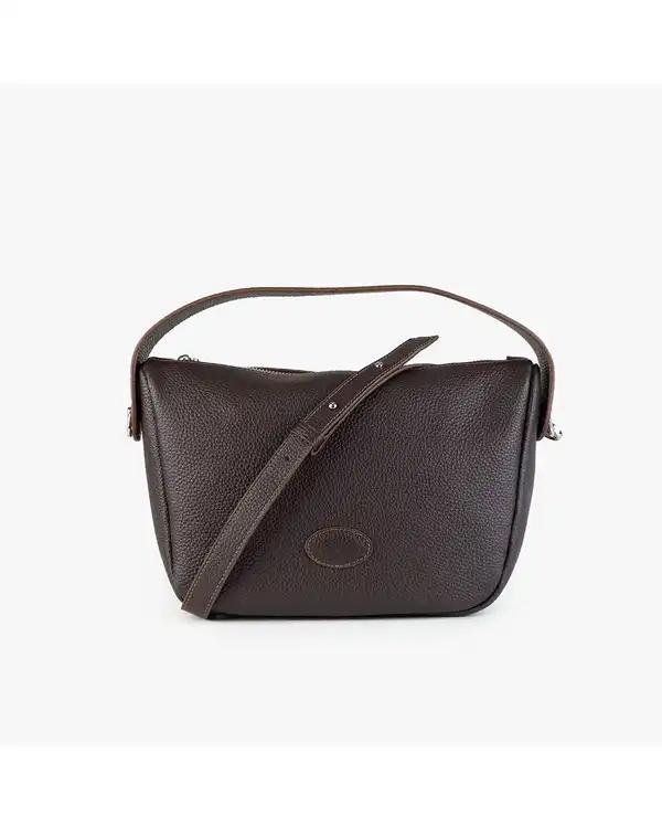 کیف دوشی چرم زنانه قهوه ای برتونیکس Berttonix کد 4047-697 - تصویر 6