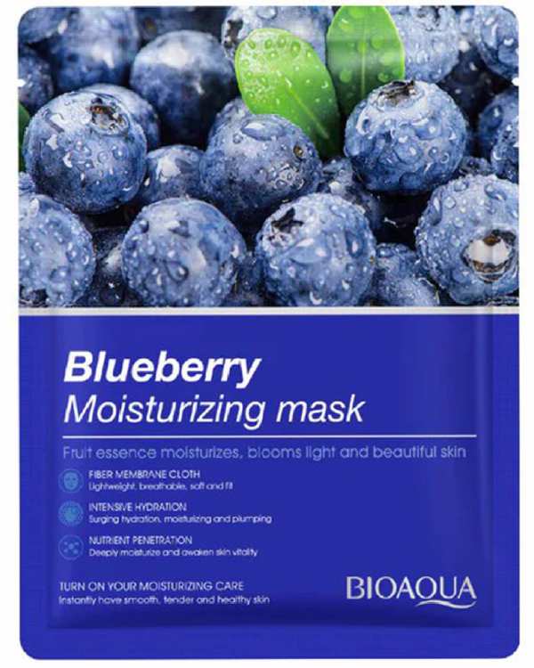 ماسک صورت ورقه ای بلوبری بایو آکوا BIOAQUA مدل آنتی اکسیدان و ضد چروک وزن 25 گرم