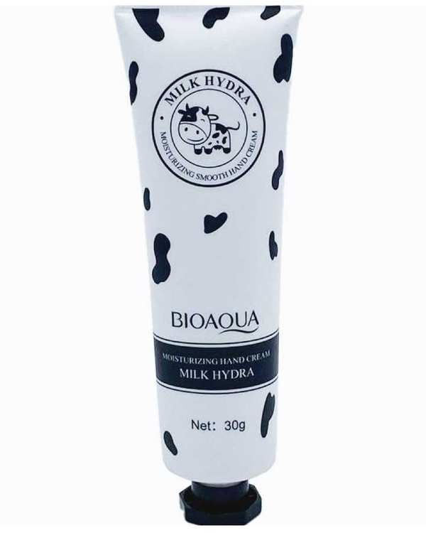 کرم تیوپی آبرسان و مرطوب کننده دست بایوآکوا BIOAQUA مدل شیر گاو حجم 30 میلی لیتر
