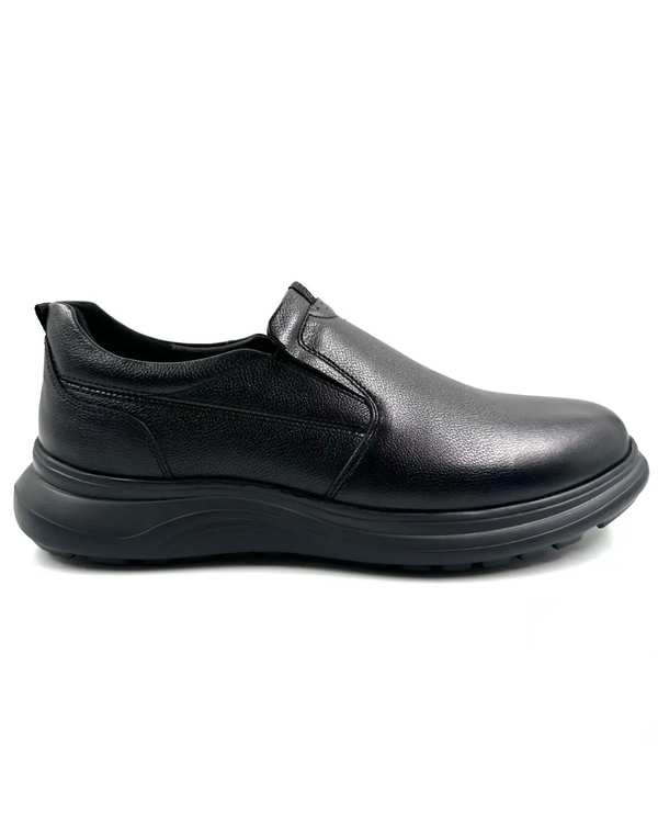 کفش چرم مردانه طبی راحتی مشکی چرم میخچی Mikhchi Leather مدل P301