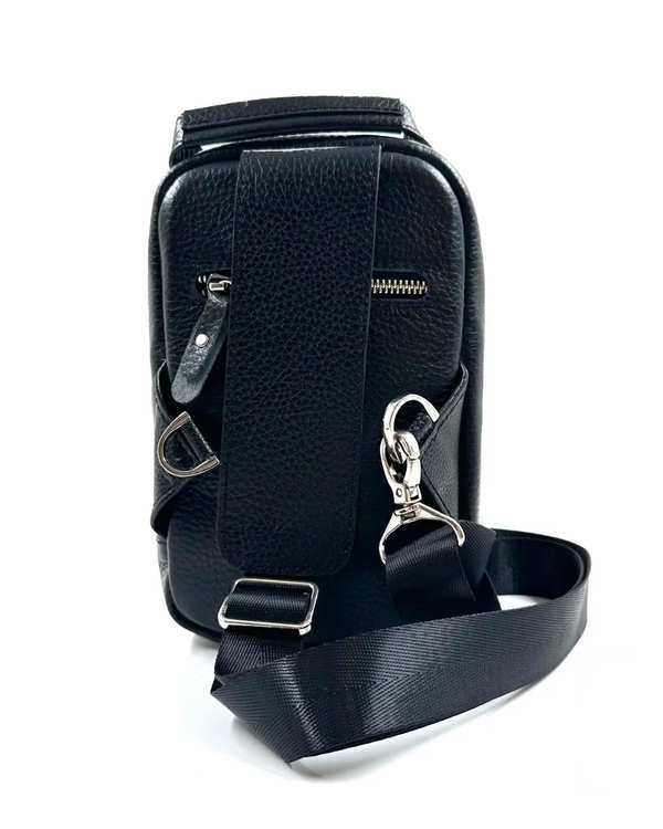 کیف کراس بادی چرم مردانه مشکی چرم میخچی Mikhchi Leather مدل K1017 - تصویر 4