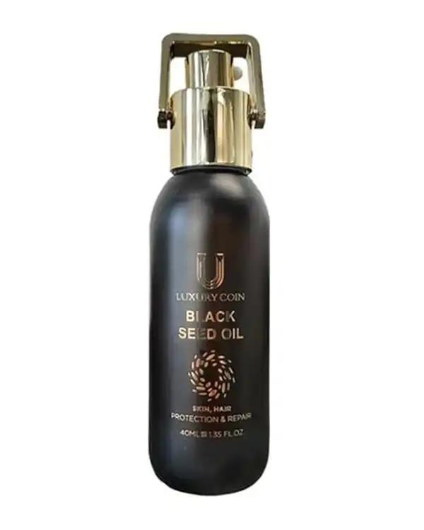 روغن بدن و مو لاکچری کوین Luxury Coin مدل Black Seed Oil حاوی روغن سیاه دانه حجم 40 میلی لیتر